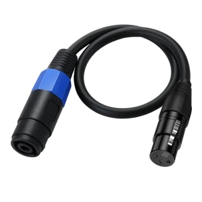 Abbildung von Halokny Speakon auf XLR Lautsprecherkabel, Buchse Buchse, Audio Adapter für DJ/PA Lautsprecherkabel mit Drehverschluss (Speakon F F, 50 cm)