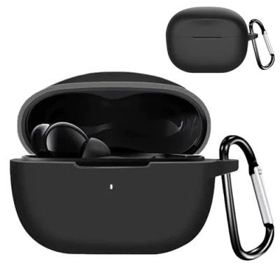 Abbildung von KANOYO Silikon Hülle für Soundcore by Anker P3i Kopfhörer Case und Schutzhülle Kompatibel Cover,Stoßfeste Schutzhülle,Kratzfest Schwarz