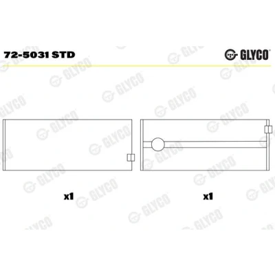 Abbildung von GLYCO 72 5031 STD Kurbelwellenlager MERCEDES BENZ: ACTROS MP4
