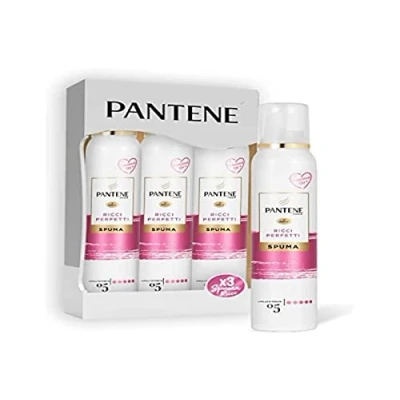 Abbildung von Pantene Pro V Schaum für perfekte Locken, nährend und wärmend, mit Kokosöl, definierte glänzende Locken den ganzen Tag, Maxi Format, 3 x 200 ml