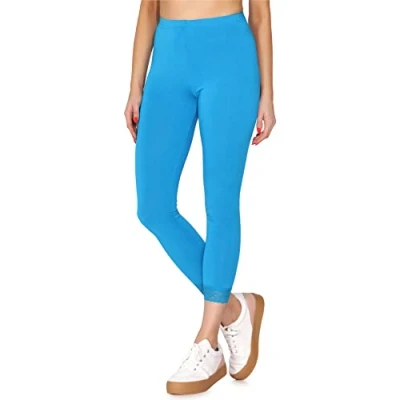 Abbildung von Merry Style Damen 7/8 Leggings mit Spitze MS10 342(Blau,L)