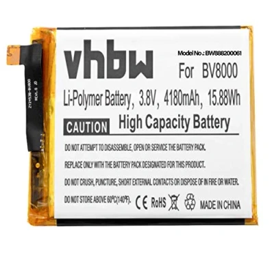 Abbildung von vhbw Akku kompatibel mit Blackview BV8000, BV8000 Pro Handy Smartphone Telefon (4180mAh, 3,8V, Li Polymer)