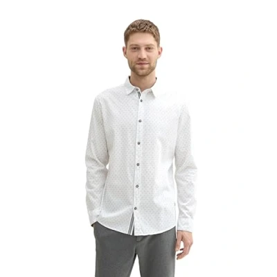 Abbildung von TOM TAILOR Herren 1042651 Tailliertes Hemd mit Alloverprint, 36738 White Circle Design, XL