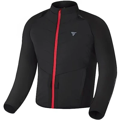 Abbildung von SHIMA WARMUP Herren Motorradjacke Steppjacke mit Isolationsschicht und winddichtem Gewebe an den Ärmeln (Schwarz, 3XL)