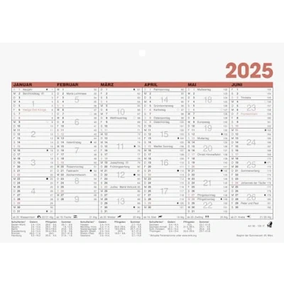Abbildung von GLOCKEN Terminkalender Tafelkalender 21x14,8cm 6 Monate/Seite Kalendarium 2025