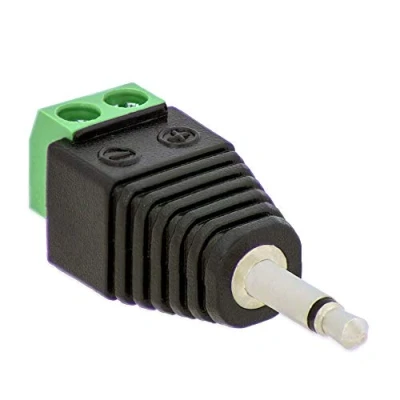 Abbildung von E.T 1x Klinken Stecker 3,5 mm Adapter Mono &gt; Terminal Block 2 Pin Kabel Schraub Klemmen
