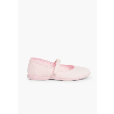 Abbildung von Pisamonas Mädchen Riemchenballerinas Aus Stoff Mit Dünnem Klettverschlussriemen Größe 22 Farbe Rosa