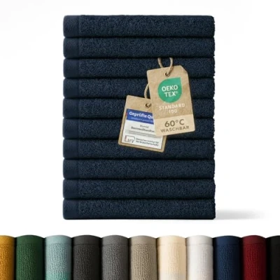 Abbildung von Blumtal Gästehandtücher 30x30cm weich und saugstark, Frottee (12 St), 12er 24er Set, 100% Baumwolle