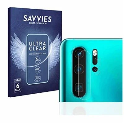 Abbildung von Savvies 6 Stück Schutzfolie für Huawei P30 Pro (NUR Kameraschutz) Displayschutz Folie Ultra Transparent