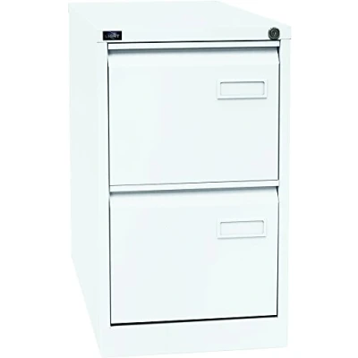 Abbildung von Bisley Light Hängeregistraturschrank, einbahnig, DIN A4, 2 HR Schubladen, Stahl, 696 Verkehrsweiß, 62.2 x 41.3 71.099999999999994 cm