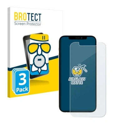Abbildung von BROTECT Entspiegelungs Schutzglas für Apple iPhone 12/12 Pro (3 Stück) Schutz Folie Panzerfolie Glas Matt [Extrem Kratzfest 9H, Anti Reflex]