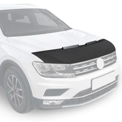 Abbildung von OMAC Haubenbra Steinschlagschutz kompatibel mit Nissan Navara D23 2015 2024 Carbon Optik Halb