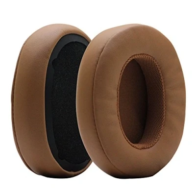 Abbildung von Poyatu Ersatz Ohrpolster für Skullcandy Crusher/ANC/EVO Bluetooth Wireless Hesh 3 &amp; EVO ANC Kopfhörer, Grau/Hellbraun, Memory Schaum, Ohrpolster, Reparaturteile, Braun