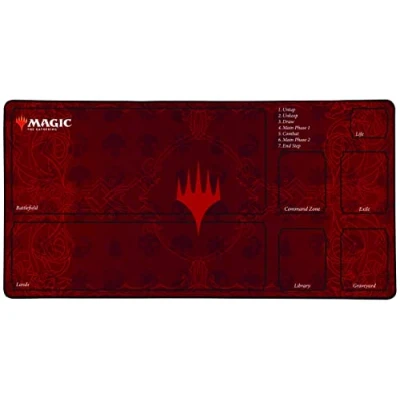 Abbildung von Konix Magic The Gathering Gaming Mauspad XL 70 x 35 cm rutschfeste Basis Spielbrett Motiv Rot