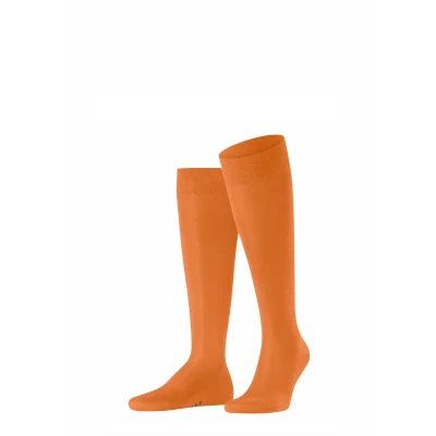 Abbildung von FALKE Herren Kniestrümpfe Tiago M Kh nachhaltige Fil D&#039;Ecosse Baumwolle lang einfarbig 1 Paar, Orange Sapote 8058, 41 42