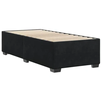 Abbildung von vidaXL Bettgestell, Bettrahmen mit Lattenrost, Polsterbett Bett für Schlafzimmer, Einzelbett Schlafzimmerbett, Schwarz 90x190cm Samt