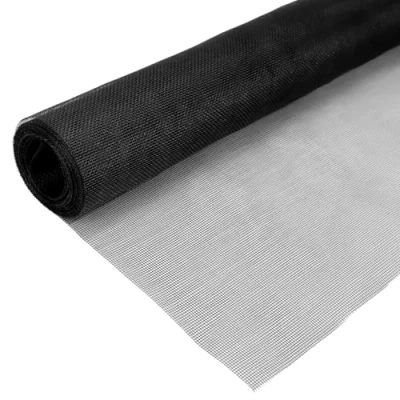 Abbildung von QWORK® Fenster Fliegengitter, Fliegennetz aus Glasfaser, 90 x 500 cm, hält die Frischluftzirkulation, schwarz, 18 Mesh