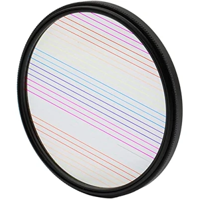 Abbildung von 77 mm Rainbow Streak Spezialeffektfilter, anamorphes optisches Glas für DSLR Kino Video 82 Kamerafilterzubehör SLR Fotozubehör (77 Regenbogenstreifen)