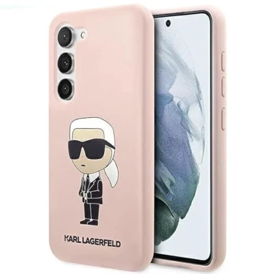 Abbildung von KARL LAGERFELD Hülle KLHCS23MSNIKBCP Samsung S23+ S916 rosa silikon Ikonik