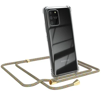 Abbildung von EAZY CASE Handykette kompatibel mit Samsung Galaxy S10 Lite Handyhülle Umhängeband, Handykordel Schutzhülle, Silikonhülle, Hülle Band, Stylische Kette für Smartphone, Rainbow