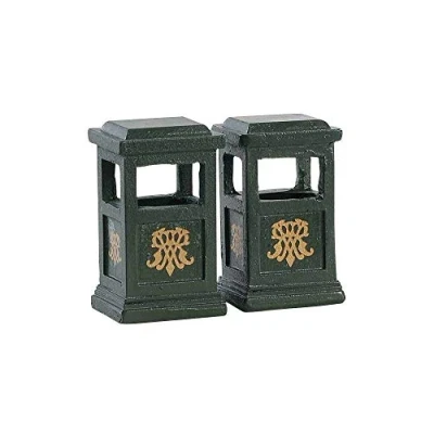 Abbildung von Weihnachtsfigur Green trash can set of 2 LEMAX