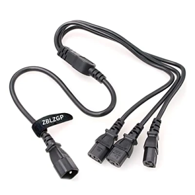 Abbildung von ZBLZGP IEC 320 C14 Stecker auf 3xC13 Buchse Verlängerungskabel, 3 x C13 UPS/PDU Y Typ Splitter Stromkabel, 250V/10A (C14 1M)
