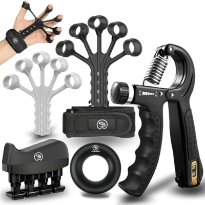 Abbildung von STRABOZZ Handtrainer Fingertrainer, Griffkraft Trainer Set, Verstellbarer Unterarmtrainer, Finger Trainer, Unterarm Trainingsgerät, Grip Fitness Hand Training, Krafttraining