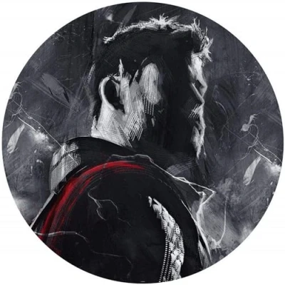 Abbildung von Komar Fototapete &quot;Avengers Painting Thor&quot;, 125x125 cm (Breite x Höhe), rund und selbstklebend
