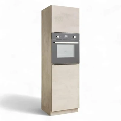 Abbildung von BASIC by Balculina Backofen/Kühlumbauschrank &quot;Sanibel Küchenschrank Chromix Weiß, Hochschrank BxHxT 60 x 210 58&quot;, (1 St.), Mit 2 Türen, Platz für Backofen und Einbaukühlschrank, Breite 60cm
