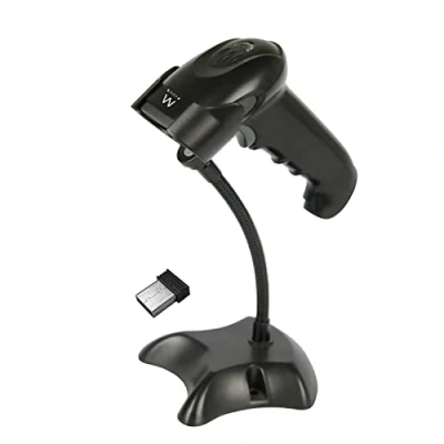 Abbildung von Ewent EW3431 drahtloser 1D und 2D Barcode Leser, kabelgebundener USB Scanner für Digitale/gedruckte Barcodes, funktioniert mit Windows , Android IOS Geräten