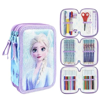 Abbildung von Cerdá Disney Die Eiskönigin Federmappe 3Fach Flaches Etui Schule Offizieller Lizenz