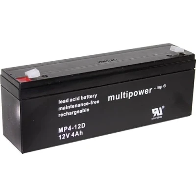 Abbildung von Multipower 12V 4AH mp4 12d a97402 Blei Vlies (AGM) (W x H D) 195 76 47 mm Flachstecker 4,8 mf