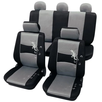 Abbildung von PETEX Auto Sitzbezüge Universal Komplett Set 11 teilig Gecko grau, Eco Class mit SAB 1 Vario
