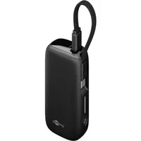 Abbildung von goobay Powerbank 5.000 mAh mit integriertem USB C Kabel 13 cm Quick Charge/Power Delivery für u.a. Samsung, Xiaomi, Lenovo, Huawei, Apple iPhone oder iPad / 76250