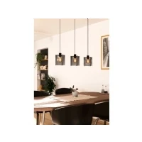 Abbildung von Eglo 900738 Hängeleuchte SEGOVIA Stahl schwarz E27 3X40W L:88cm B:18cm H:110cm dimmbar