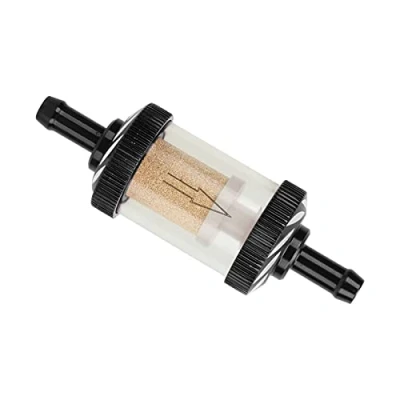 Abbildung von Motorrad Benzinfilter, Carving Hitzebeständigkeit Kraftstofffilter für Motorräder mit 6 mm Durchmesser(Schwarz)
