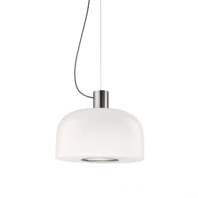 Abbildung von FLOS Hängeleuchte Bellhop Glass S2, alufarben, Ø 45 cm