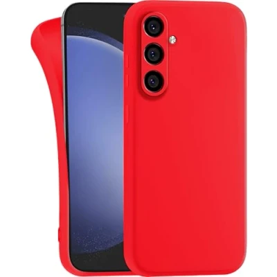 Abbildung von MyGadget Hülle für Samsung Galaxy S23 FE robuste Silikon Schutzhülle TPU Case Slim Silikonhülle Back Cover Kratzfest Handyhülle Matt Rot