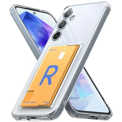 Abbildung von Ringke Fusion Card Case Kompatibel mit Samsung Galaxy A55 5G Hülle, Hart PC Kratzfeste Transparente Handyhülle Kartenfach Kartenhülle Clear