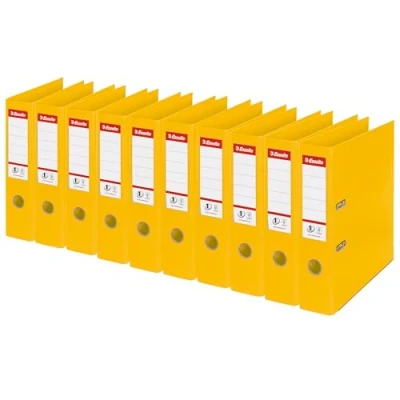 Abbildung von Esselte DIN A4 Ordner, 10er Pack, Gelb, 72 mm Rückenbreite, Kunststoff, Vivida Serie, 624070