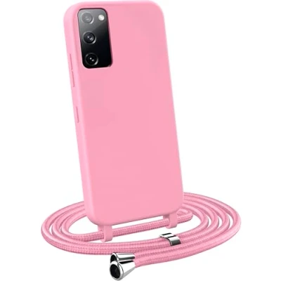 Abbildung von MyGadget Handykette für Samsung Galaxy S20 FE [ Hülle mit verstellbaren Band ] TPU Handyhülle Handyband zum Umhängen Kordel Schnur Case Schutzhülle Rosa