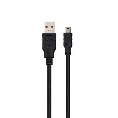 Abbildung von ewent Kabel USB 2.0 Typ A/B Stecker/Mini, Laden und Synchronisieren für Navigation Systeme, Digitale Kameras, MP3, doppelt Kupfer 28 AWG geschirmt, 1,8 m, schwarz