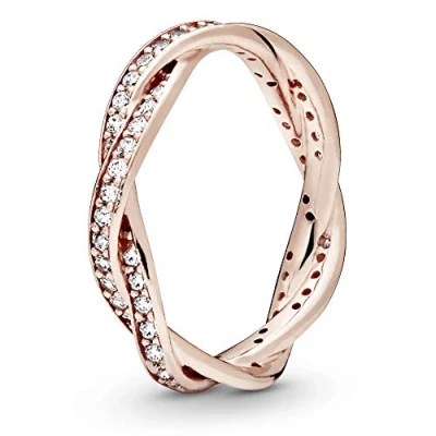 Abbildung von Pandora Twisted Lines Ring, Damen, Größe: 56, Rose gold plated