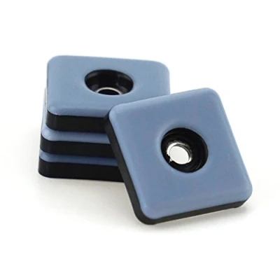 Abbildung von 16 Stück Teflon Möbelgleiter 25 mm x 5 dick inkl. Schraube 3,5 20 PTFE Beschichtung Teflongleiter Stuhlgleiter Graublau