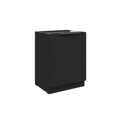 Abbildung von Küchen Preisbombe Unterschrank 60 cm Küche SIENA Schwarz Küchenzeile Küchenblock Einbauküche