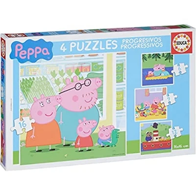 Abbildung von Educa Peppa Wutz Puzzle für Kinder ab 2 Jahren 4in1 Puzzleset mit 6/9/12/16 Teilen (15918)