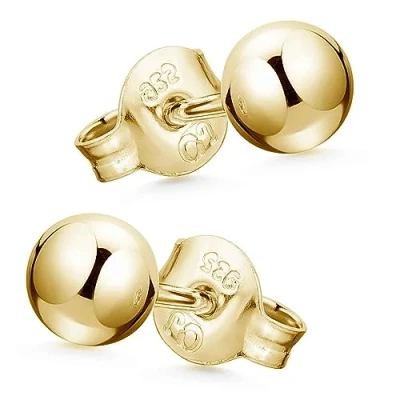 Abbildung von Materia Paar Ohrstecker Kugel Gelbgold Basic 3 6mm SO 346, 925 Sterling Silber