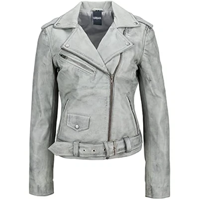 Abbildung von Urban Leather Damen Jacke Biker Perfecto Ladies, Light Grey, Große : S, UR 275