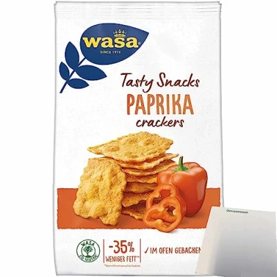 Abbildung von Wasa Tasty Snacks Paprika Crackers (150g Packung) + usy Block