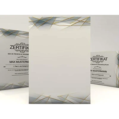 Abbildung von Urkundenpapier &quot;Exeptionelle&quot; 100 Blatt modern für Urkunden Zertifikate DIN A4 190g/qm hochwertig Briefpapier Kartonpapier certificate paper Blanko Urkunde Anerkennung Papier